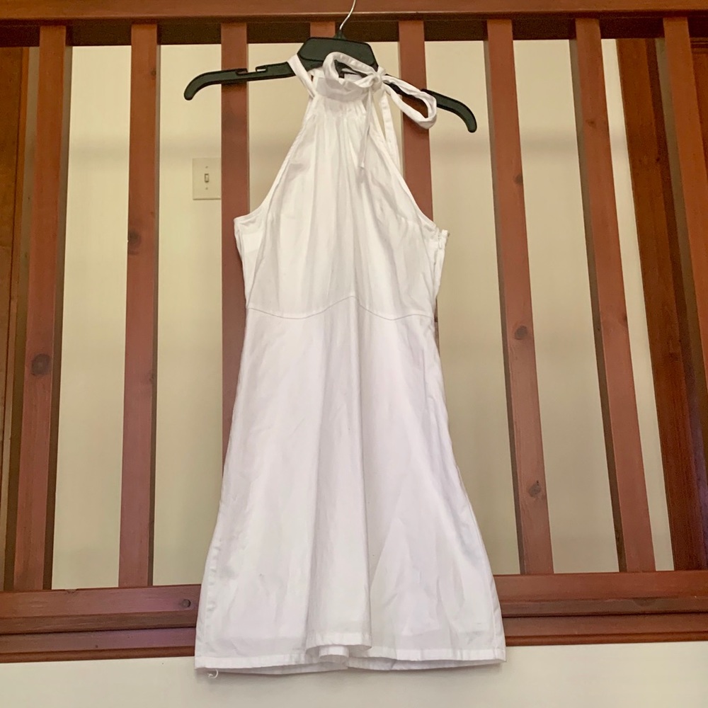 White bow strap dress from Express